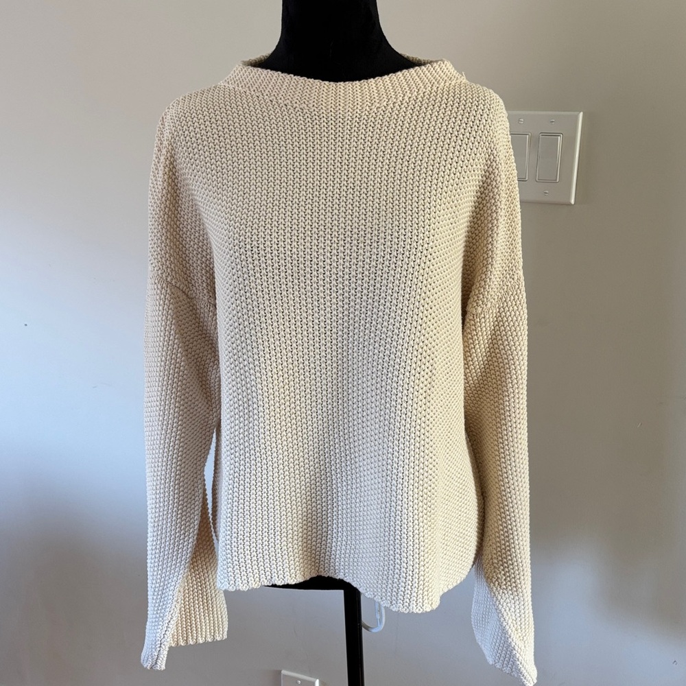 Elegant Cream Knit Sweater for Women